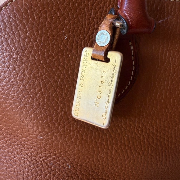 Dooney & Bourke Pebble Grain Zip Zip Satchel - Caramel Top Handle - Picture 3 of 11
